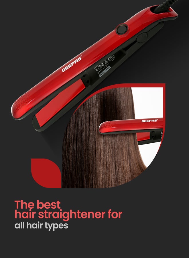 Ceramic Hair Straightener  220-240V Red/Black 350grams - pnsku/N26288094A/45/_/1717404522/59790265-b844-4484-9e0c-f4bf4ba7efe9