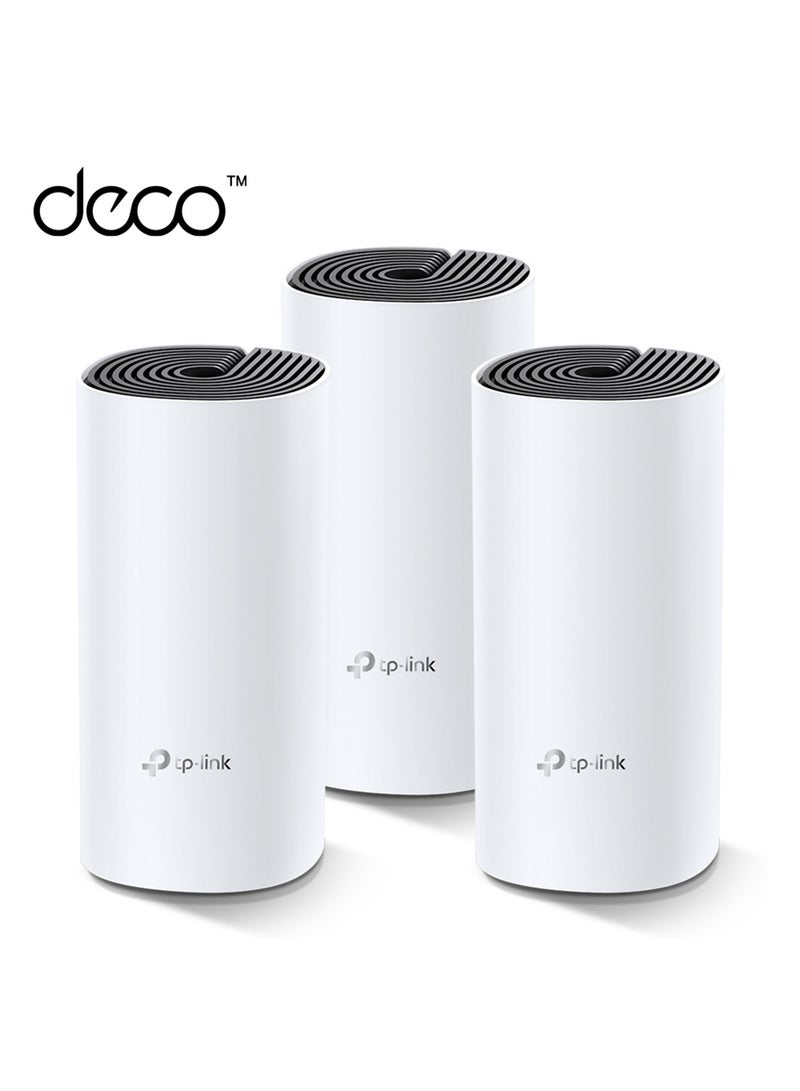 TP-LINK - Deco M4 (3-Pack) AC1200 Gigabit Advanced Whole Home Mesh Wi-Fi System, Coverage for 3-5 Bedroom Houses, 100 Devices Connectivity, Parental Controls, Replaces WiFi Router and Extender, Works with Alexa White - Image 1