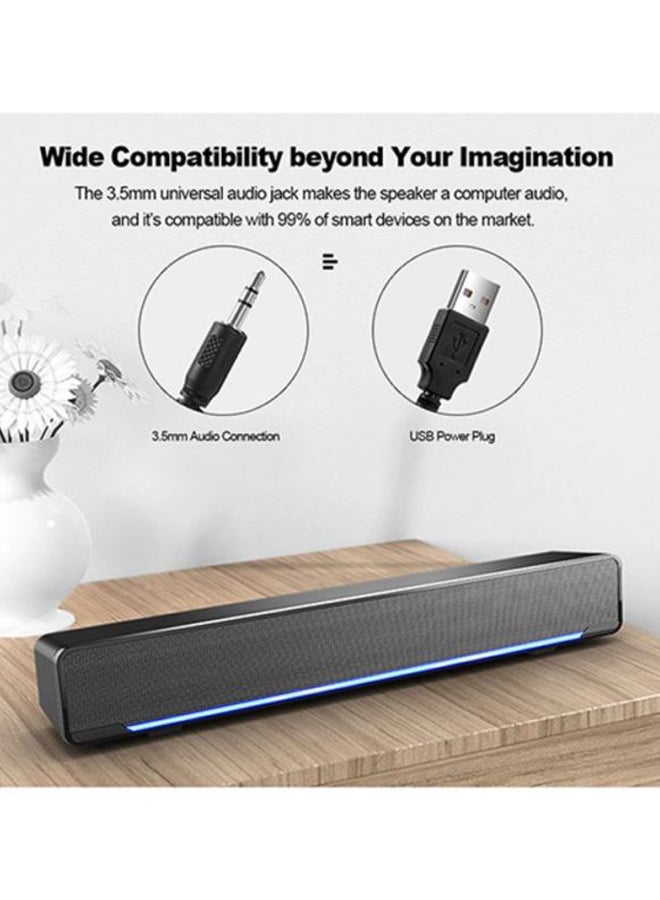 SADA Stereo Bass Subwoofer Wired Speaker V5902 Black - Image 2