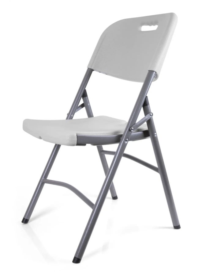Mintra - Metal And Rattan Folding Chair 50Lx87Wx45H , Grey - Image 1