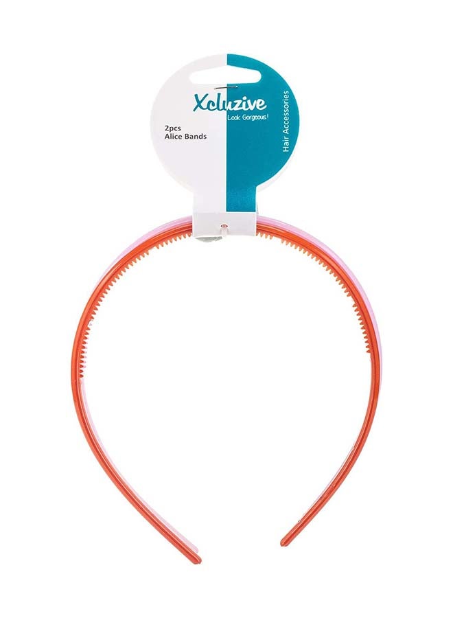 Xcluzive 2-Pieces Look Gorgeous Alice Bands Red/Purple - Image 1