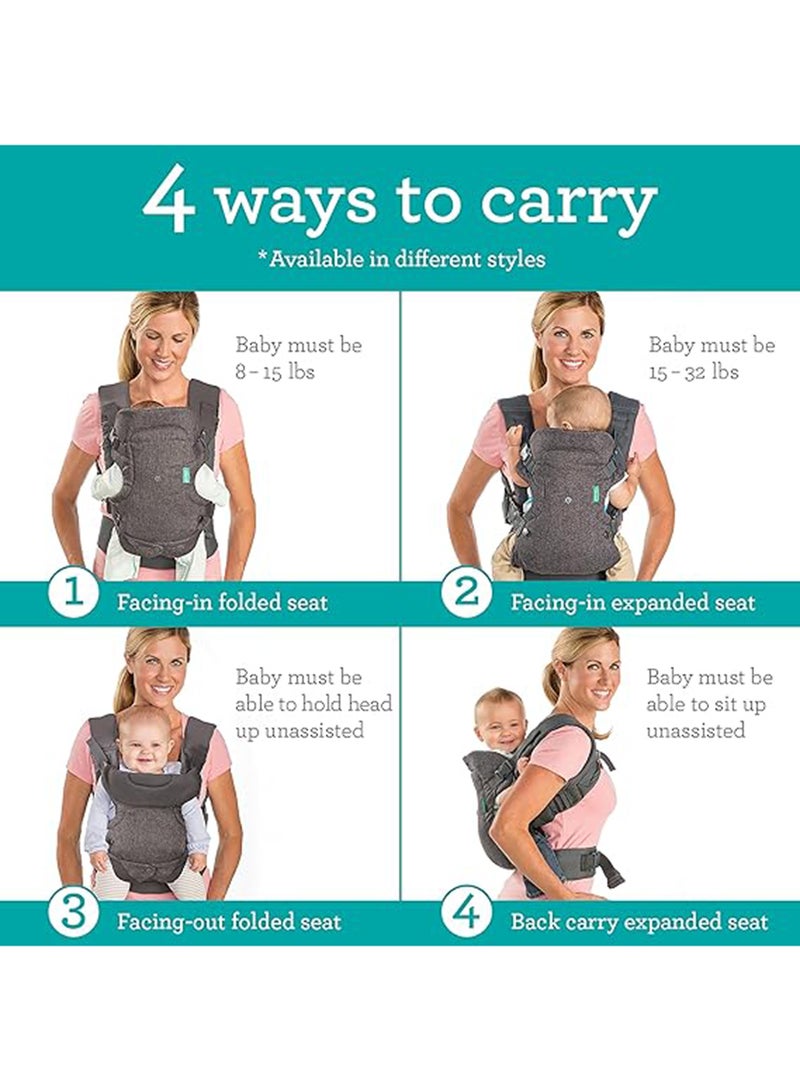 infantino - 4-In-1 Flip Advanced Convertible Baby Carrier, Grey, 8 Kg To 36 Kg - Image 1