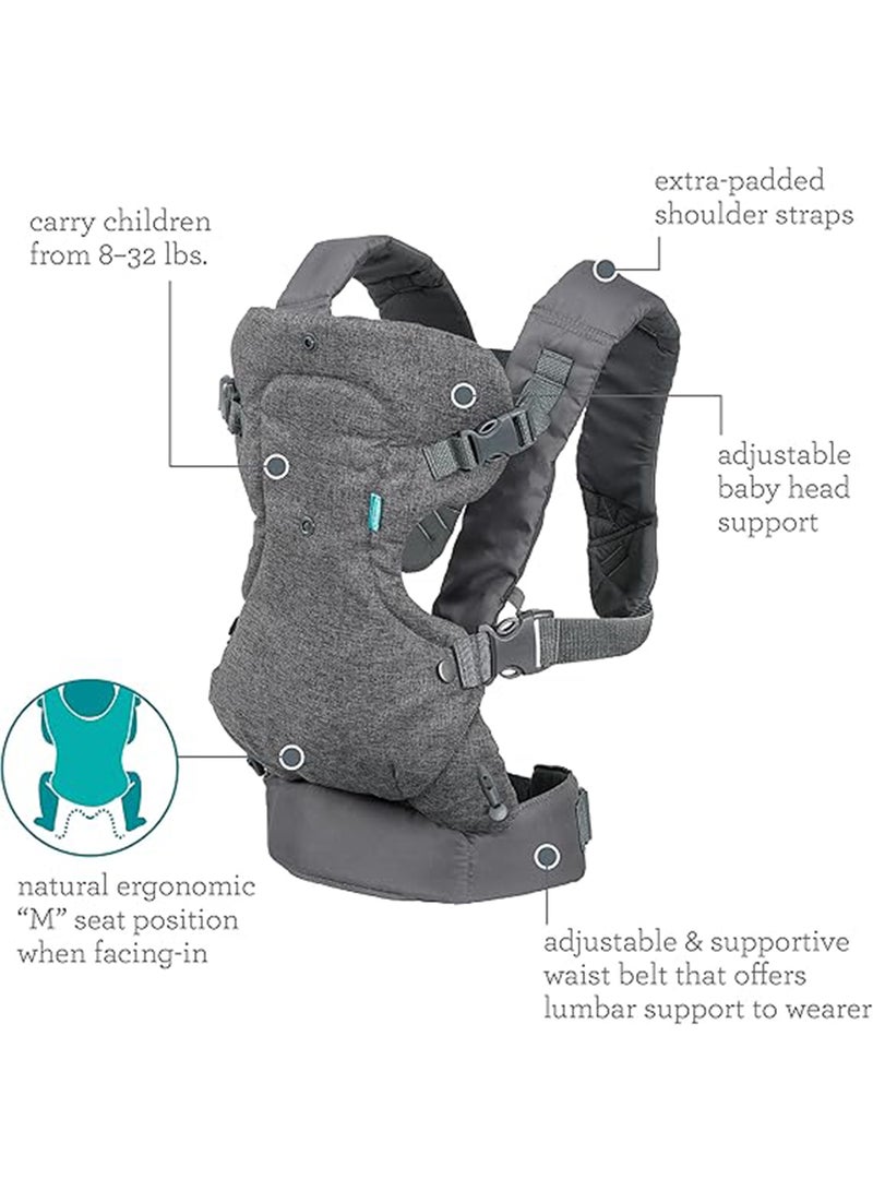 infantino - 4-In-1 Flip Advanced Convertible Baby Carrier, Grey, 8 Kg To 36 Kg - Image 1