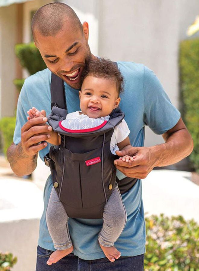 infantino Swift Classic Spacious And Comfortable Baby Carrier With Padded Head Support For Both Rear And Front Facing - Black - Image 4