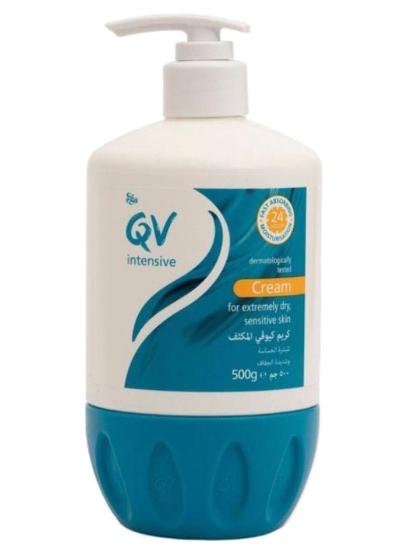 QV Rich, Concentrated Triple-Moisturising Cream (500g) with 10% Glycerin for 24-Hour Hydration - Relieves Eczema & Very Dry Skin, Preservative-Free 500grams