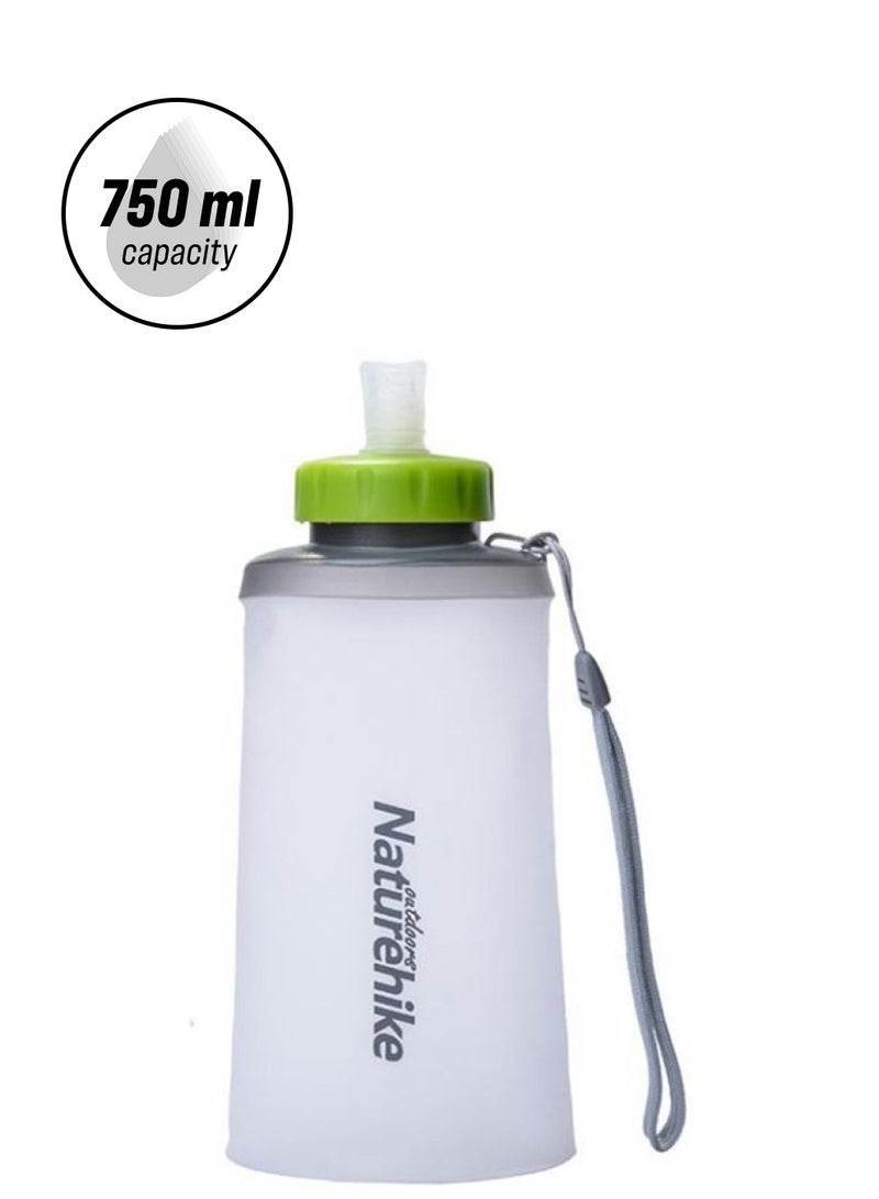 Portable Folding Sport Water Bottle With Straw White/Green 5cm  - Image 1