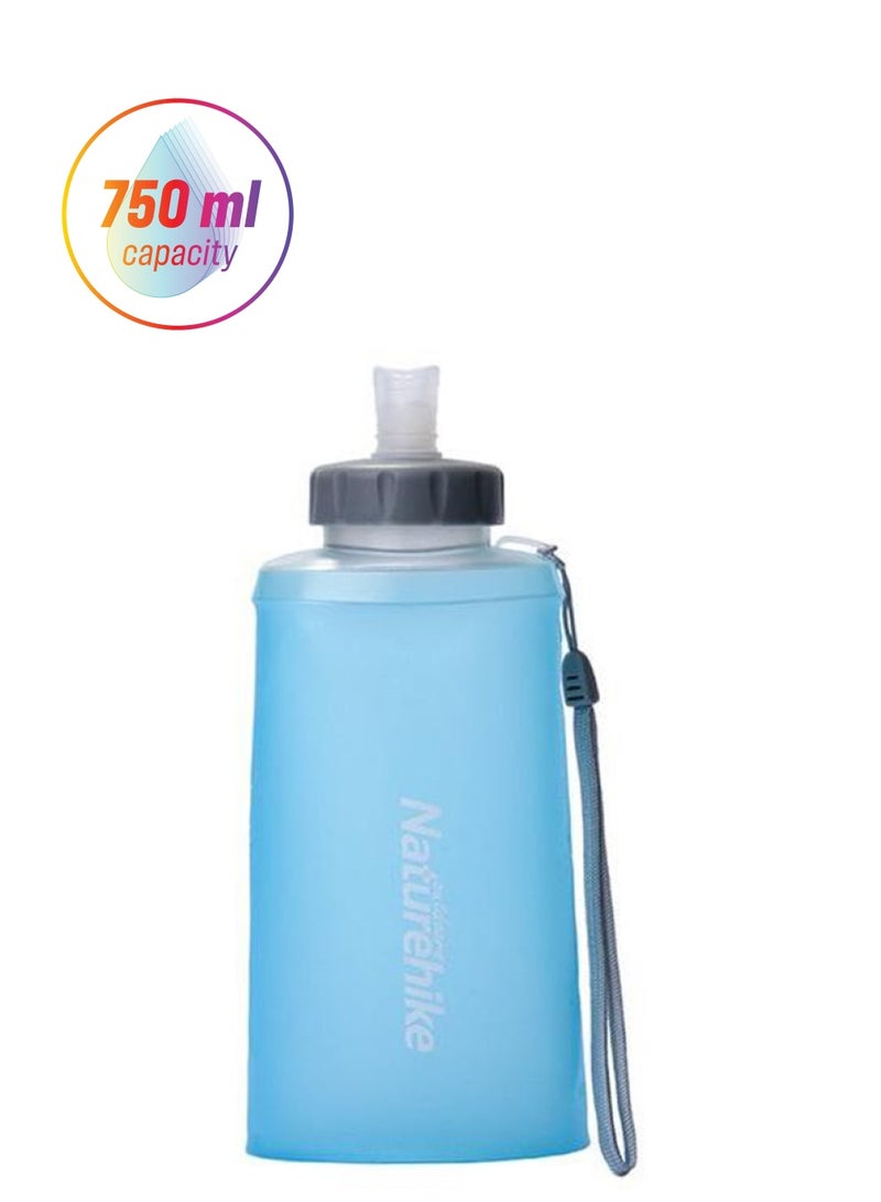 Portable Folding Sport Water Bottle With Straw Blue 5cm  - Image 1