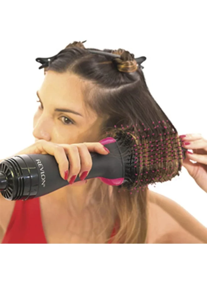 Revlon One Step Hair Dryer & Volumizer, 2 heat setting plus cool setting, 1100 Watts Black/Pink