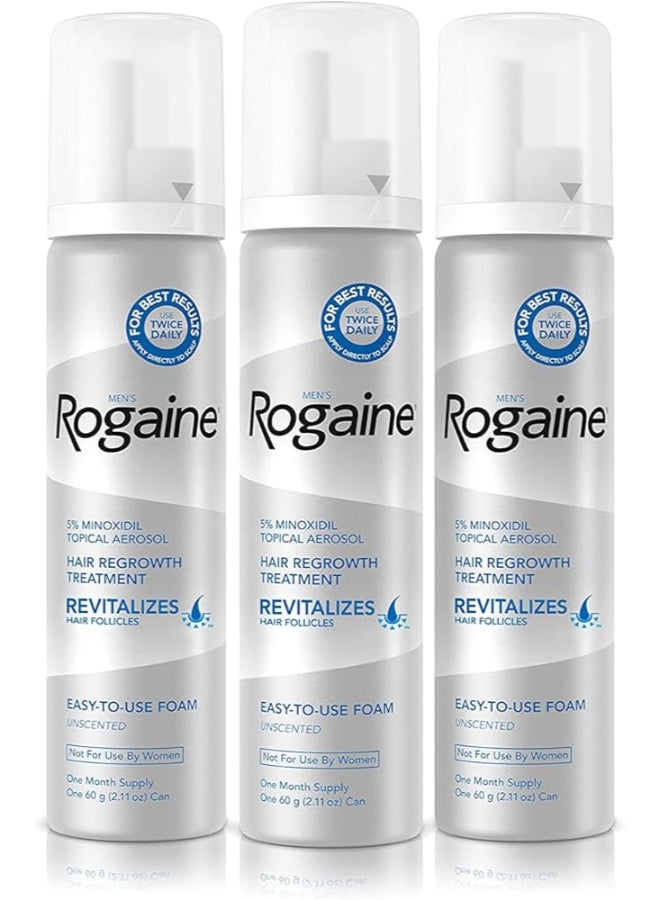 Rogaine Men'S Hair Regrowth Treatment, Unscented, 3 Month Supply (60Ml) Each Tube 60ml - Image 2