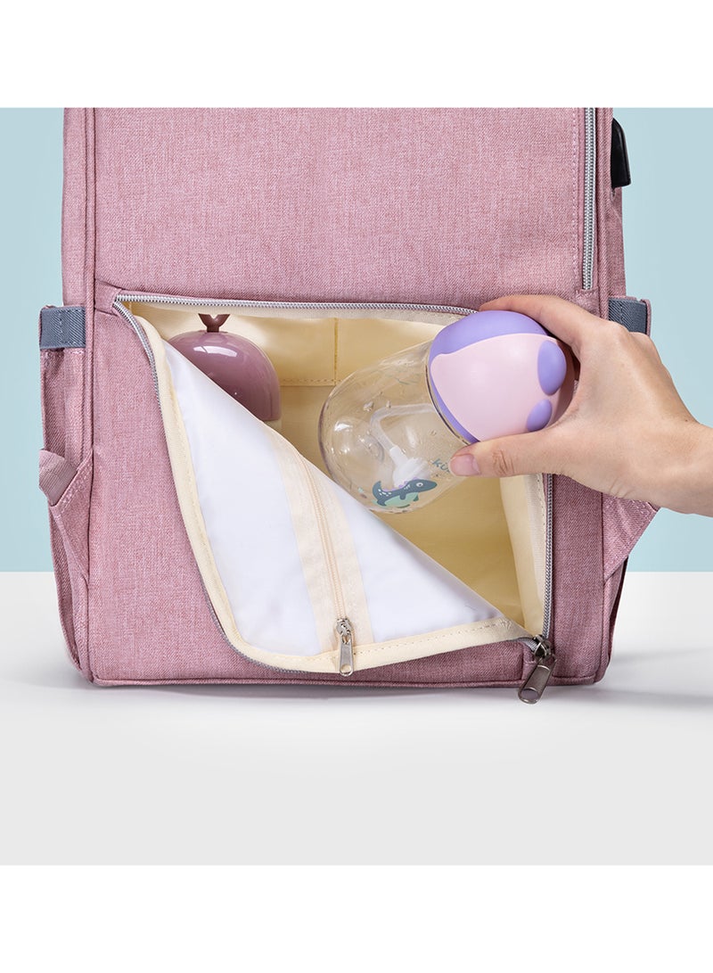 Sunveno - Multifunction Travel Backpack Diaper Bag - Nova Pink - Image 1