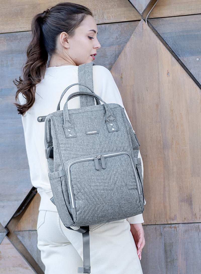 Sunveno - Multifunction Travel Backpack Diaper Bag - Nova Grey - Image 1