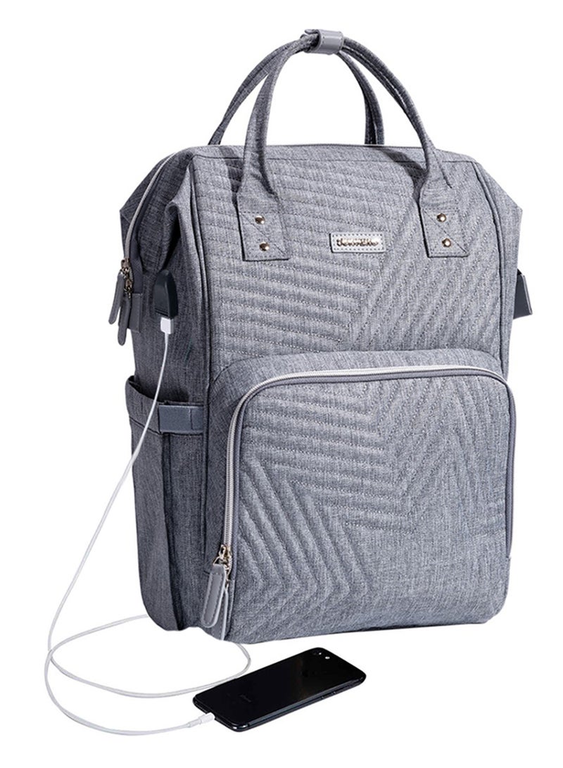 Sunveno - Multifunction Travel Backpack Diaper Bag - Nova Grey - Image 1