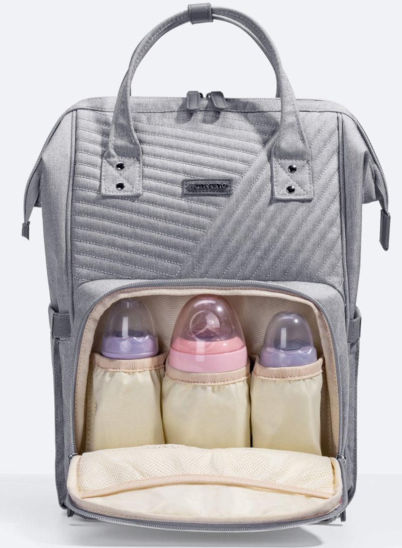 Sunveno - Multifunction Travel Backpack Diaper Bag - Nova Grey - Image 1