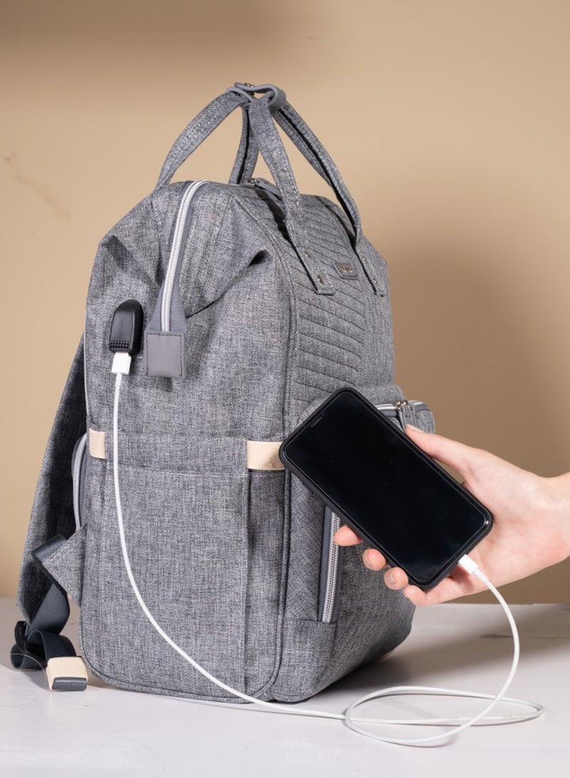 Sunveno - Multifunction Travel Backpack Diaper Bag - Nova Grey - Image 1
