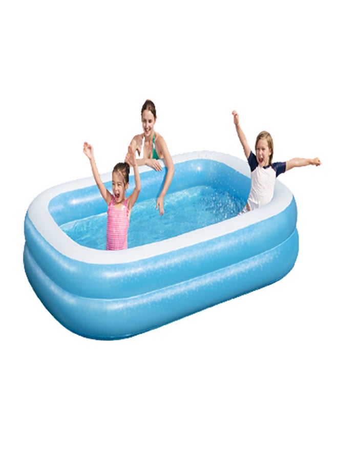 بست واي-مسبح نفخ مستطيل طبقتين ازرق   -26-54006 262x175x51سم - Image 1