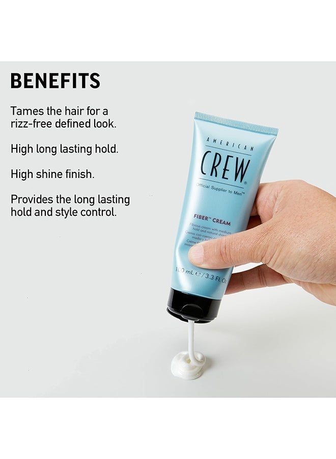 AMERICAN CREW Fiber Cream With Medium Hold And Shine For Flexibility And Control For All Hair Types 100ml  - Image 2