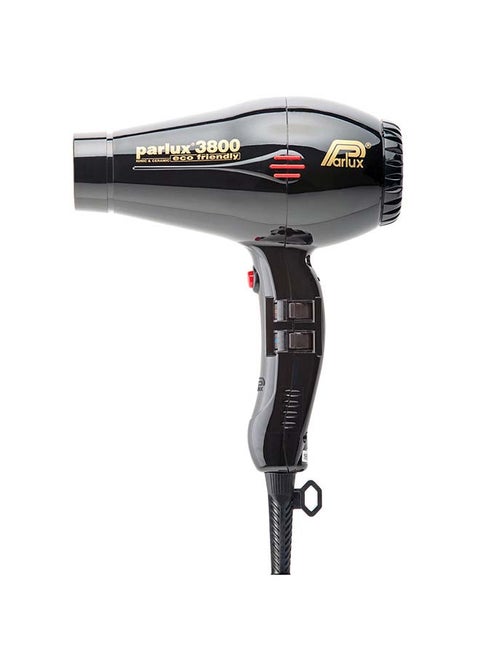 3800 Ionic And Ceramic Eco Friendly Dryer, Ceramic 2100W, Lightweight And Compact Black