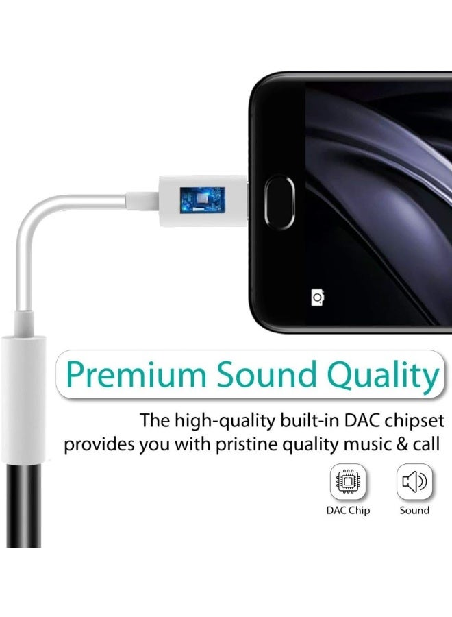 PROMATE - USB-C to 3.5 mm Headphone Jack Adapter, Female Aux Audio Cable with HD Sound for Google Pixel 2 3 XL, Samsung, Essential, Huawei, Moto, OnePlus, HTC, Xiaomi, AUXLink-C white - Image 1