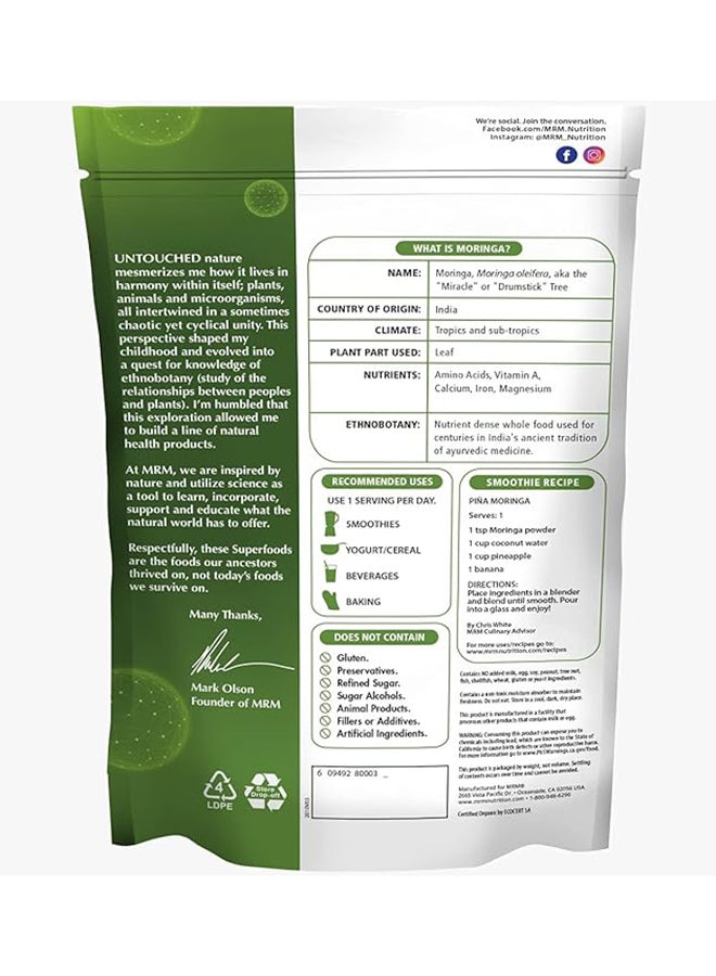 sunfood superfoods Organic Moringa Powder 8.5 OZ - 240 grams - Image 2