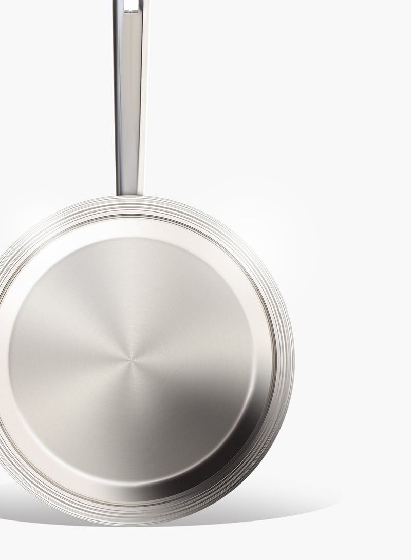 أمال طقم أدوات طهي مصنوعة من الستانلس ستيل مكون من 12 قطعة - طقم أدوات مطبخ وقدور ومقالي للطهي - لون فضي 12-Piece فضي - Image 3