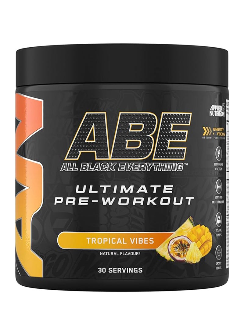 Applied Nutrition Abe All Black Everything Ultimate Pre Workout Food Supplement Tropical Flavour 30 Servings 375 Gm - Image 1