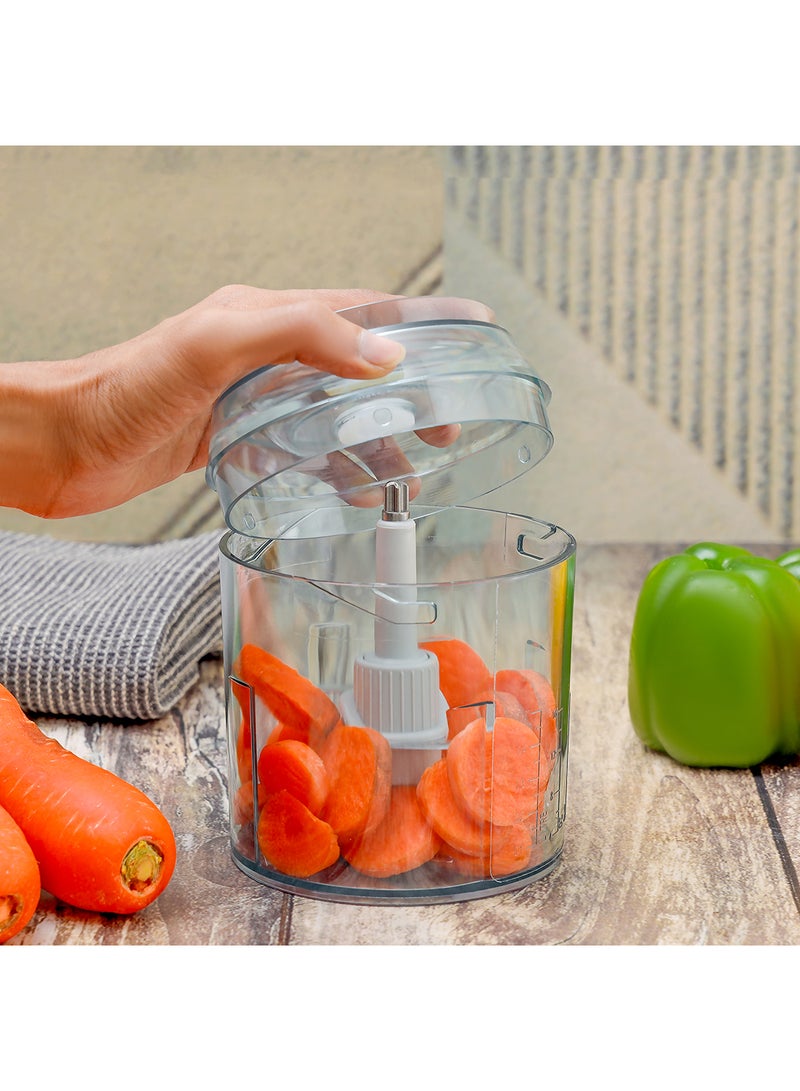 GEEPAS Geepas Mini Food Processor, Chopper| 4 Bi-Level Stainless Steel Blades| Perfect for Salads, Salsa, Pesto, Curry Pastes| Powerful Copper Motor 0.5 L 500 W GMC42012N White  - Image 5