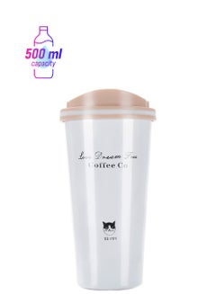 Jipush Stainless Steel Double Wall Thermal Cup White 500ml