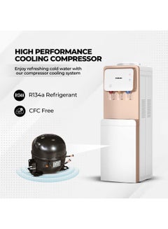 Top Loading Water Dispenser With 3 Tap Design Hot, Cool, Normal Water, And Refrigerator, Compressor Cooling, Refrigerator, Stainless Steel Tank, Low Noise, Anti-Bacterial Design, Anti-Spill NWD1900R Rose Gold/White - pnsku/N26567882A/45/_/1710771051/a73c9f6d-deb0-4f16-8ec8-b2a515765c67