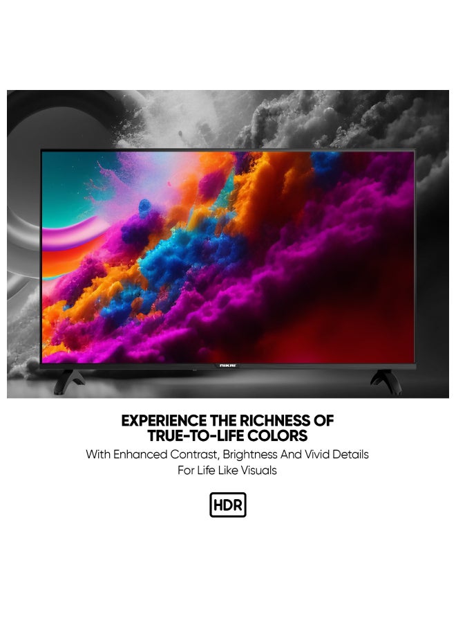 42 Inch Smart LED TV | Built-In Wi-Fi, Smart Apps, 2 HDMI Ports, 1GB RAM | 16W Speakers, Quad-Core Processor | Ultra-Slim Frame, Sleep Timer, Auto Power Off | Multilingual OSD, 60HZ - NTV4300SLEDN2 / NTV4300SLED Black
