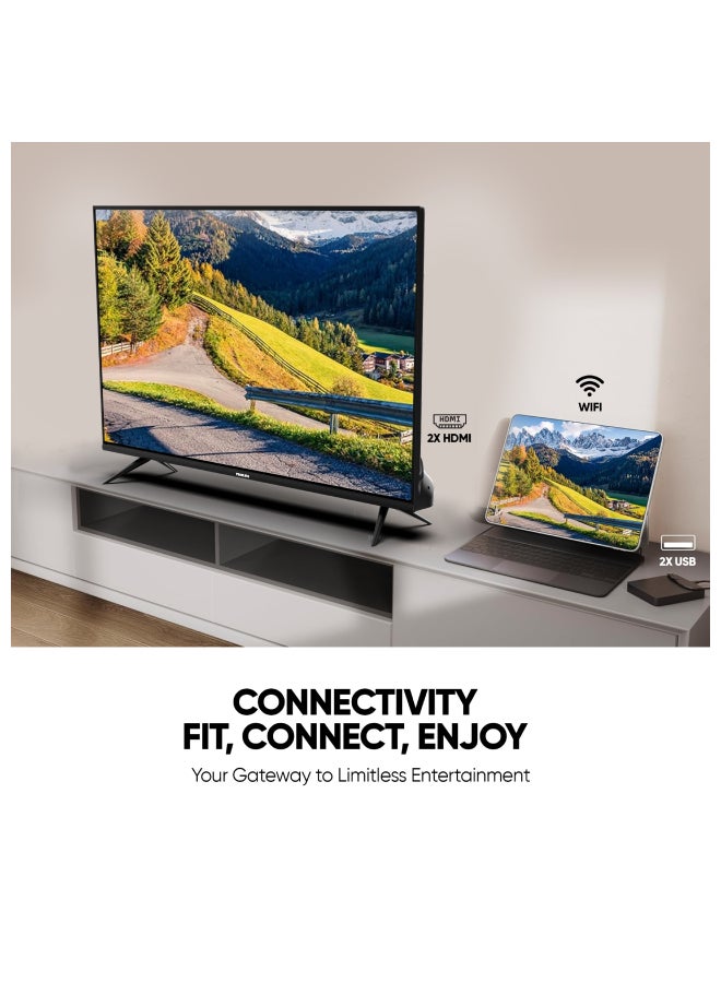 42 Inch Smart LED TV | Built-In Wi-Fi, Smart Apps, 2 HDMI Ports, 1GB RAM | 16W Speakers, Quad-Core Processor | Ultra-Slim Frame, Sleep Timer, Auto Power Off | Multilingual OSD, 60HZ - NTV4300SLEDN2 / NTV4300SLED Black