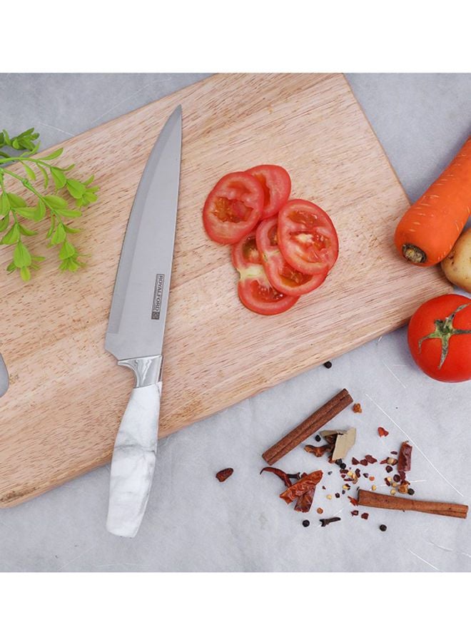 رويال فورد سكين الطاهي - شفرة ستانلس ستيل حادة جدًا - مقبض بتصميم رخامي - متعدد الألوان - مقاس 8 بوصات أبيض/ أسود 8بوصة - Image 3