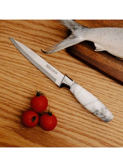 Royalford 5" Marble Designed Utility Knife 1x72 White/Grey/Silver  - Image 2