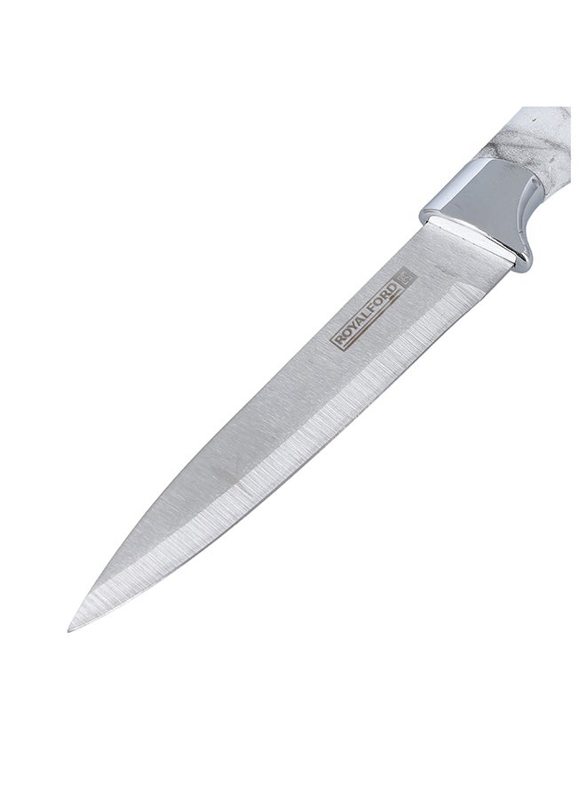 Royalford - 5" Marble Designed Utility Knife 1x72 White/Grey/Silver - Image 1