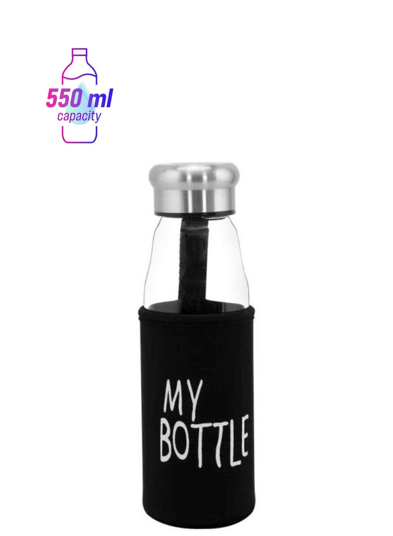 DELCASA Water Bottle With Pad Black/Clear/Silver  - Image 1