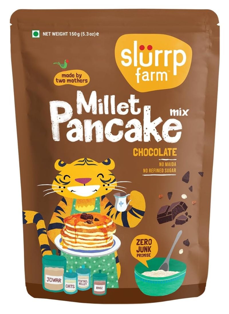 Slurrp Farm Chocolate And Supergrains Instant Millet Pancake Mix Chocolate 150grams  - Image 1