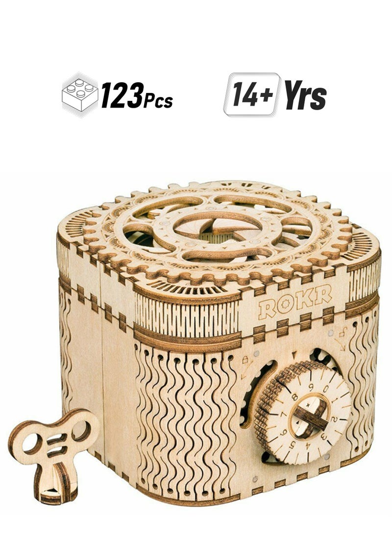 Robotime 123-Piece Wooden Mechanical Model Treasure Box 123  - Image 1
