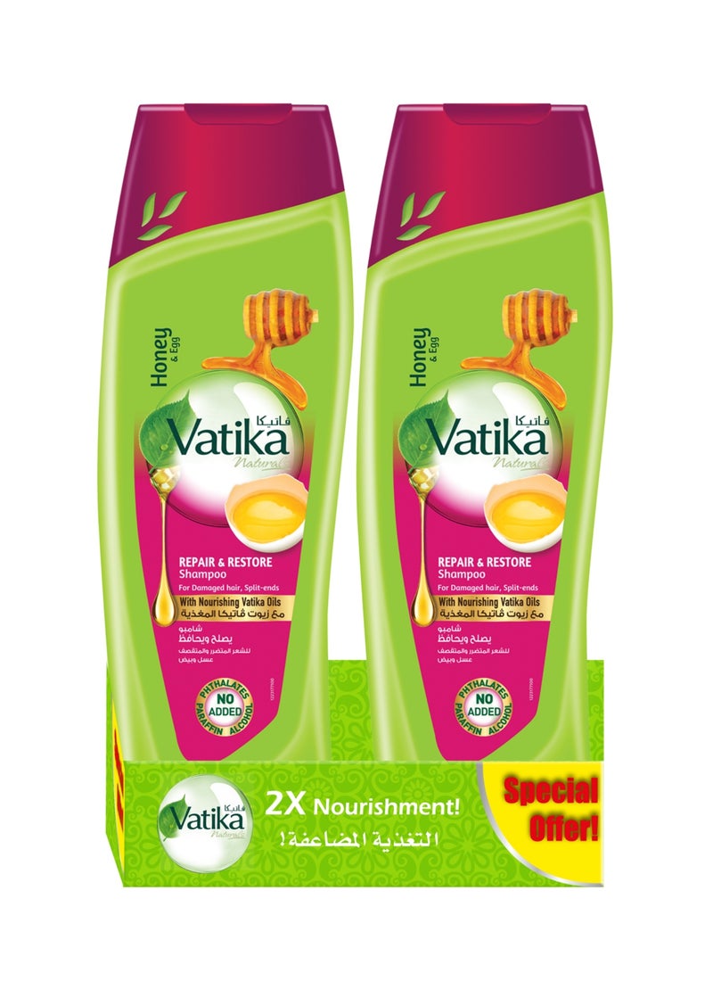 Vatika Naturals Repair And Restore Shampoo Pack of 2 350ml - Image 1