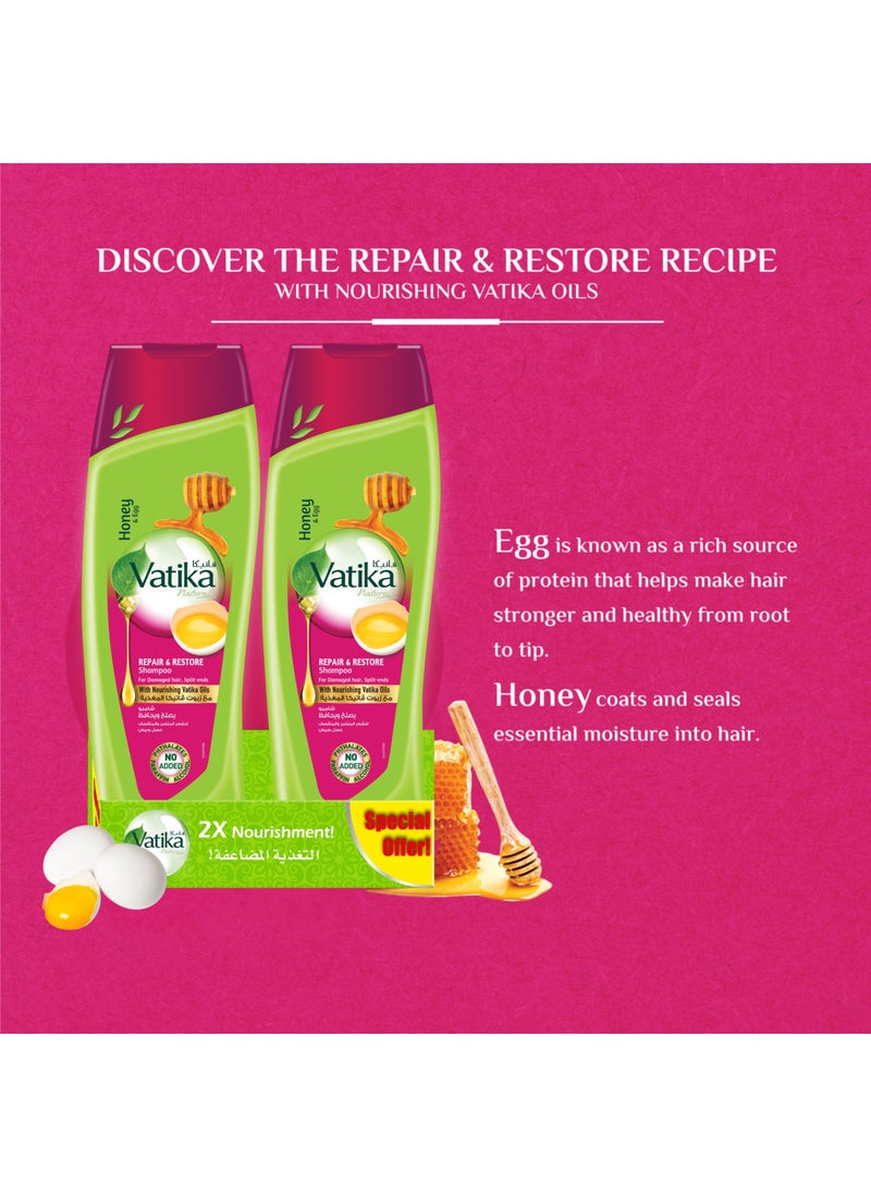 Vatika Naturals Repair And Restore Shampoo Pack of 2 350ml - Image 2