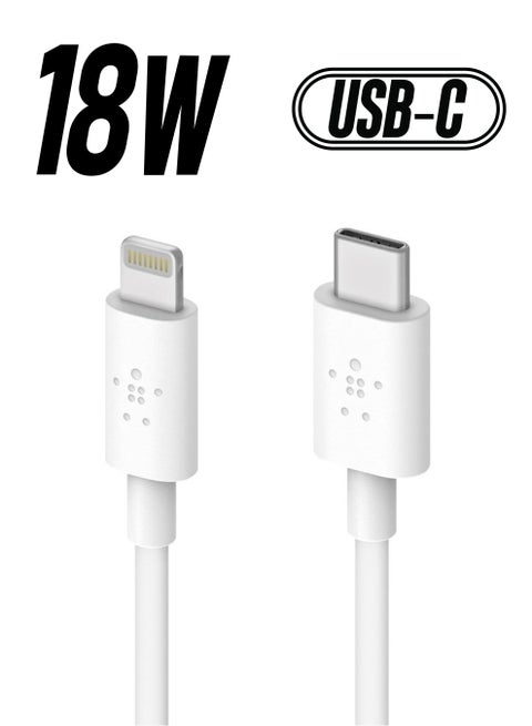 Boost Charge USB-C To Lightning Cable White