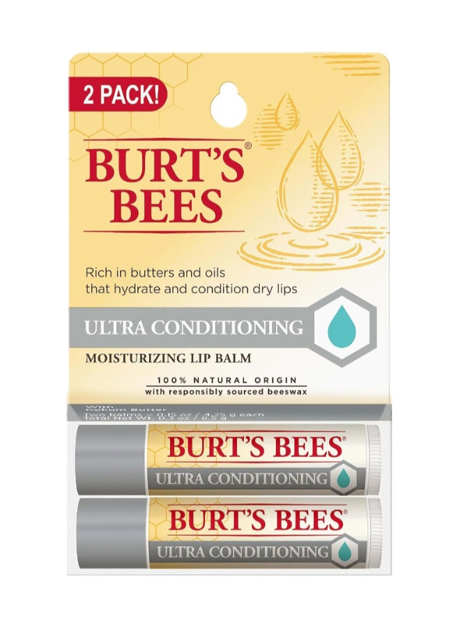 Burt's Bees Ultra Conditioning Lip Balm Twin Pack Multicolour  - Image 1