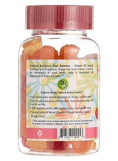 SUNSHINE NUTRITION Cool Gummies Kids Gummy Pectin Base Infused With Vitamin D3 Dietary Supplement Supports Bone, Teeth And Immune Health Vegetarian 60 Gummies  - Image 2