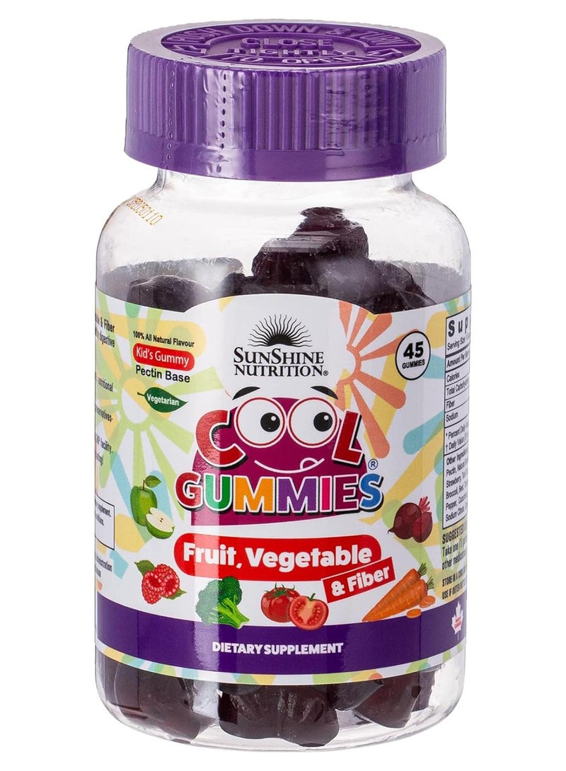 SUNSHINE NUTRITION Cool Gummies Kids Gummy Pectin Base Infused With Fruit Vegetable And Fiber Dietary Supplement Vegetarian 45 Gummies - Image 1