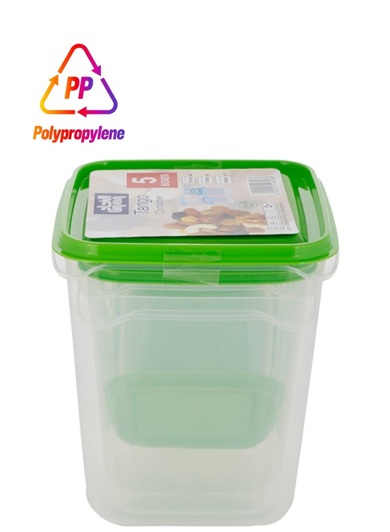 Union 5-Piece Tango Container Set Clear/Green