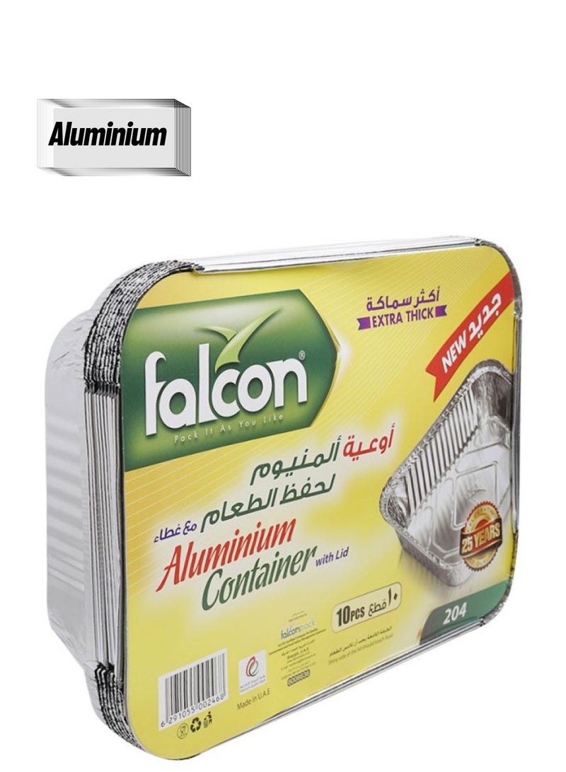 Falcon Extra Thick Aluminium Food Storage Lid Containers Silver