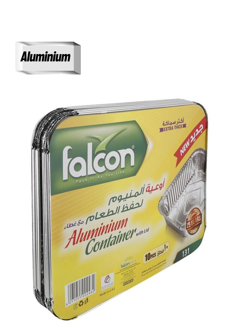 Falcon Extra Thick Aluminium Food Storage Lid Containers Silver