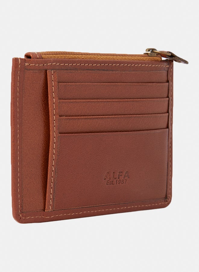 Alfa Leather Co. Card Holder With Zipper Compartment Havan - Image 2