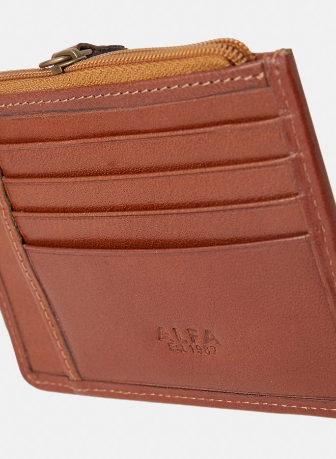 Alfa Leather Co. Card Holder With Zipper Compartment Havan - Image 3