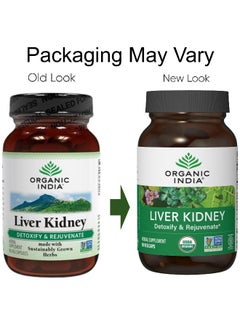 Organic India Liver Kidney Detoxify & Rejuvenate* 90 VegCaps Packaging May Vary  - Image 1