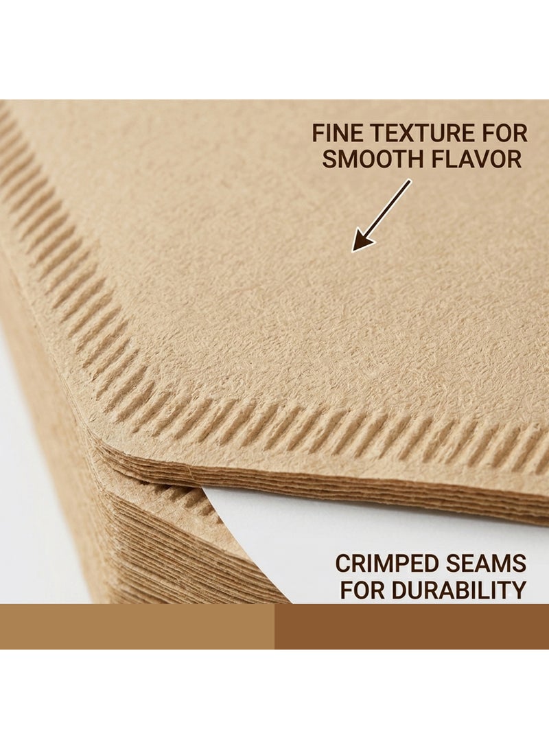 rolita Cuisine Art 100-Piece Unbleached Coffee Filter Papers – Natural Wood Pulp V60 Cone Filters – Disposable Paper for Pour Over Drippers – Fits 2-4 Cups – Chemical-Free & Biodegradable (Beige) Beige 10grams - Image 4