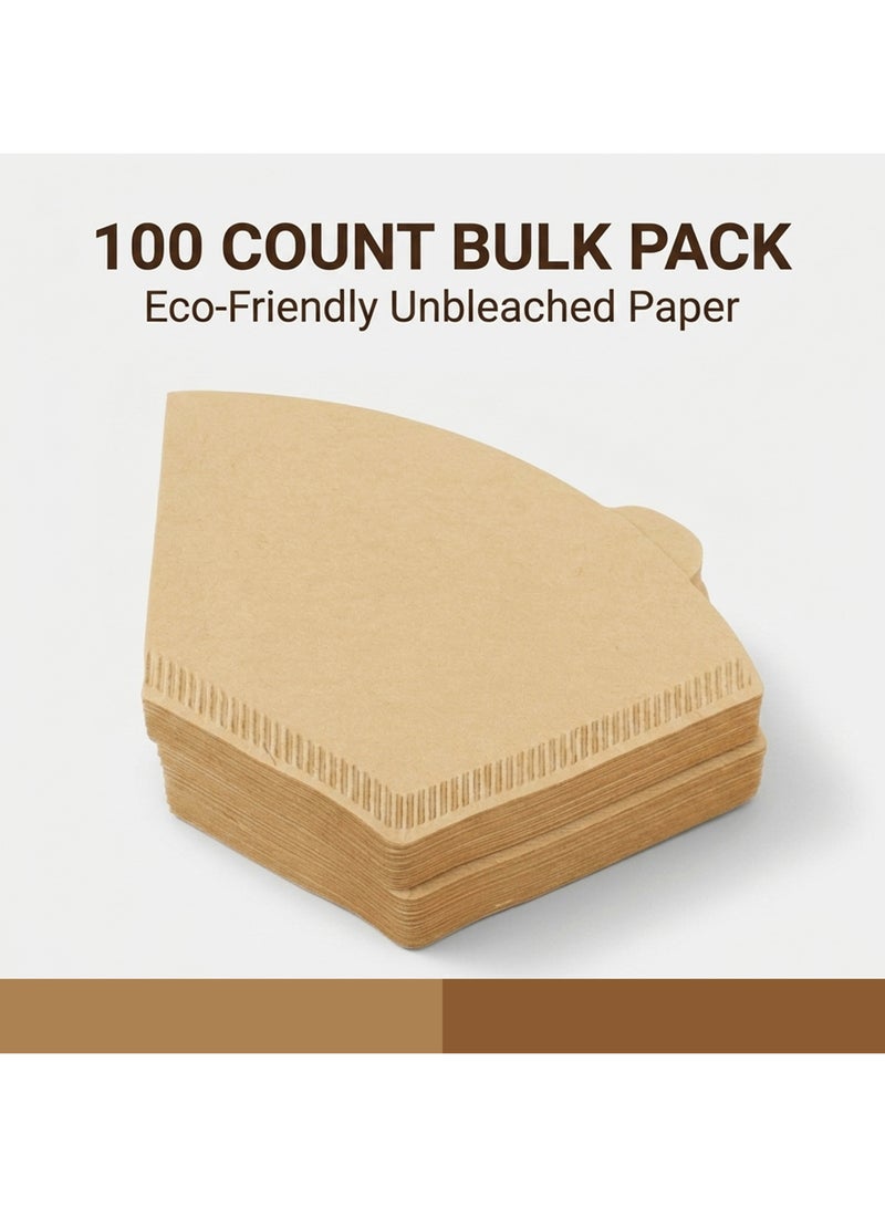 rolita Cuisine Art 100-Piece Unbleached Coffee Filter Papers – Natural Wood Pulp V60 Cone Filters – Disposable Paper for Pour Over Drippers – Fits 2-4 Cups – Chemical-Free & Biodegradable (Beige) Beige 10grams - Image 3
